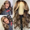 Ombre Curly Fashion Female Big Wave Real Human Hair Wig